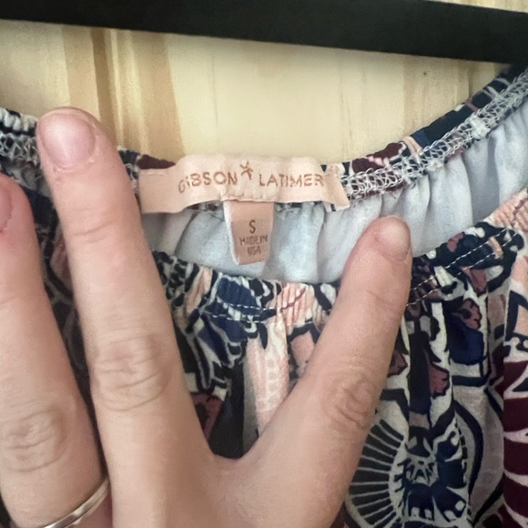 Gibson Latimer Navy and Pink Boho Style Dress - Picture 4 of 4